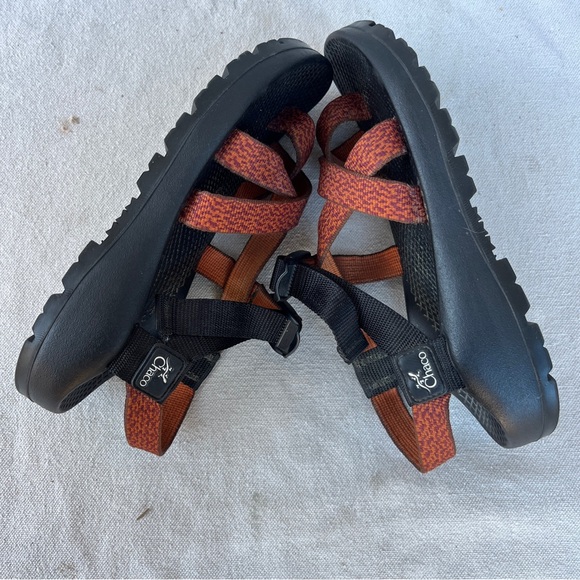 Chaco Z/2 Classic Black and Rust Sandals for Hiking and Casual Wear W7 /M5.5 EUC - Picture 9 of 11